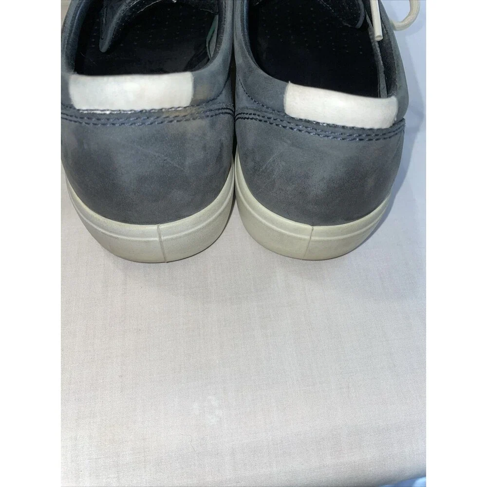 Ecco Casual Sneakers Mens Size 42 U.S. 8 M Gray Slate Leather Lace Up Grip Sole